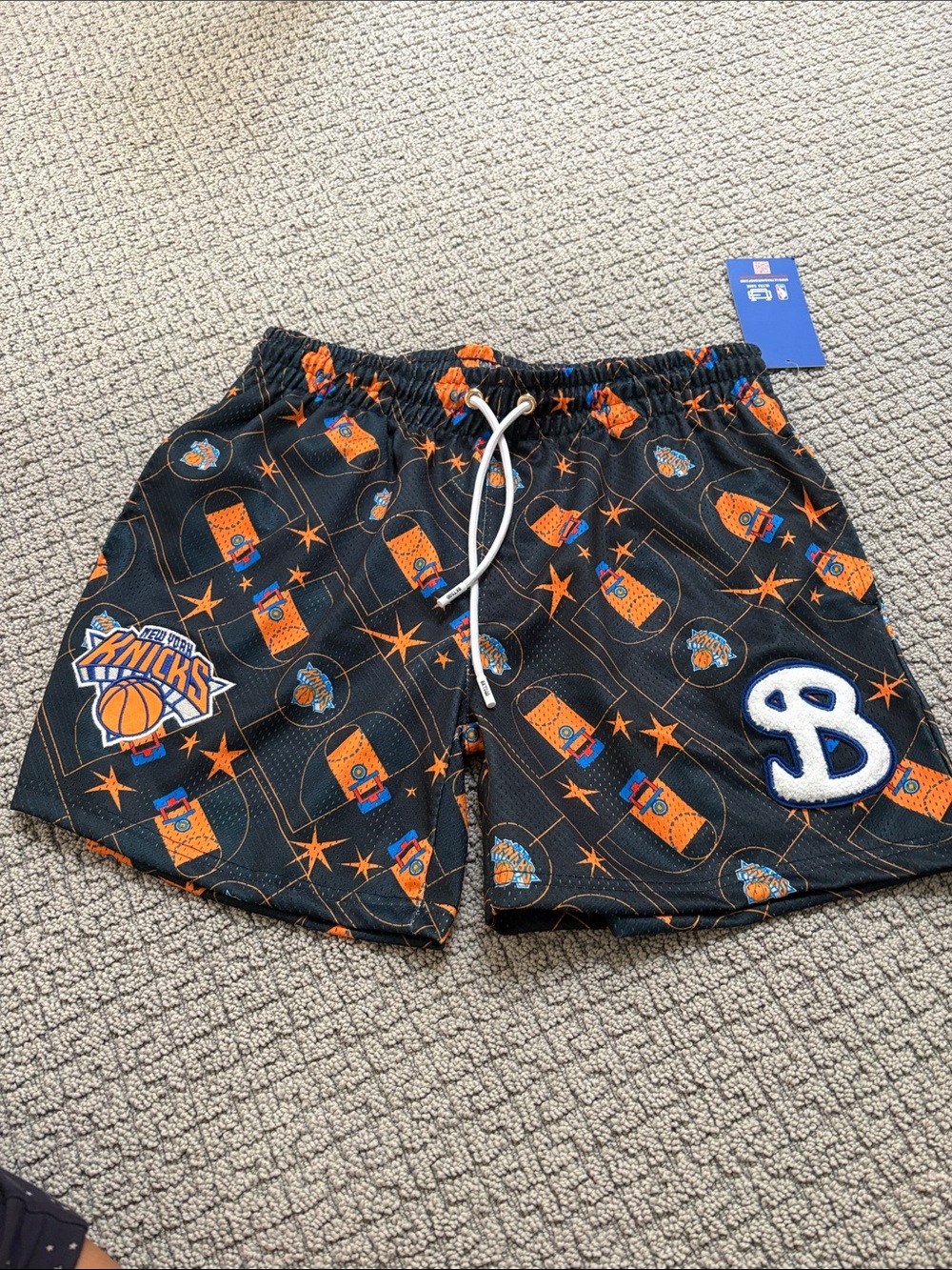 Bucketsquad New York Knicks Black & Orange Logo Swim Shorts